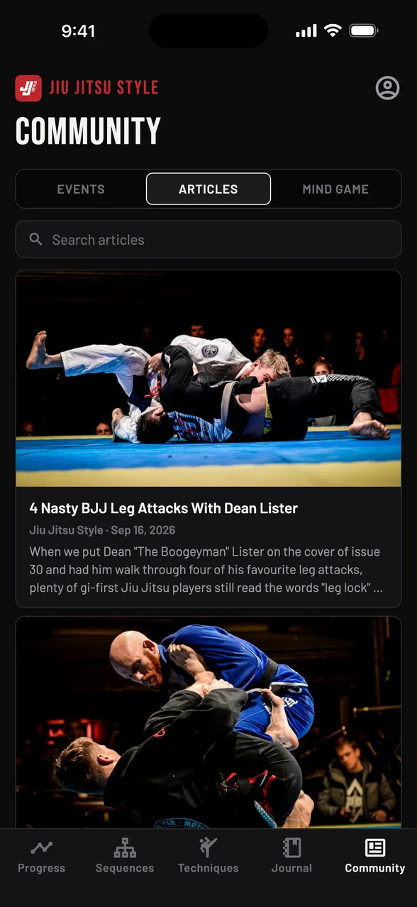 Jiu Jitsu Style — the latest articles in the Community tab on iPhone