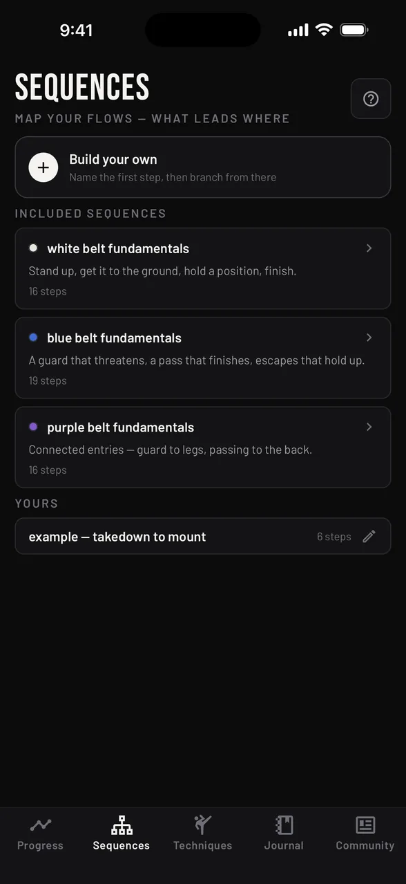 Jiu Jitsu Style — included belt sequences and your own on iPhone